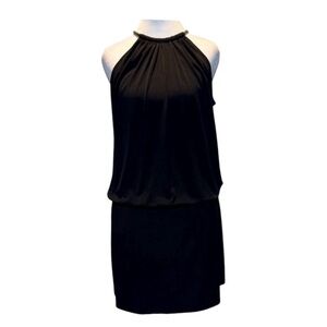 Black Halter Dress Jessica Simpson Metal Necklace Adjustable Closure P-P18 L-